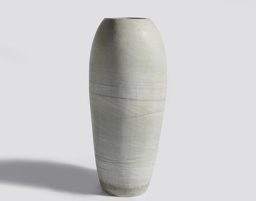 Вазон напольный из андезита 60х25х25 белый