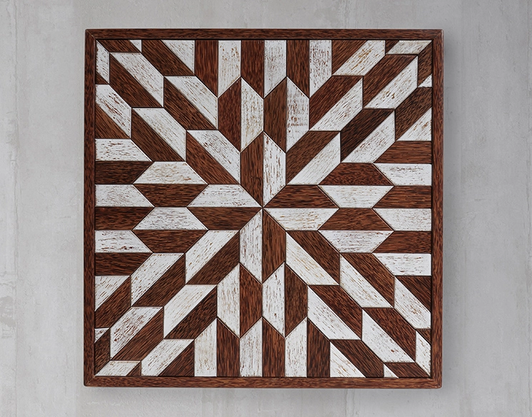 Панно декоративное на стену Wall art Deco ROSA из древесины кокосовой пальмы