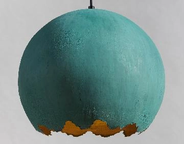 Плафон сферический медный натуральная окись неровный край 25 см