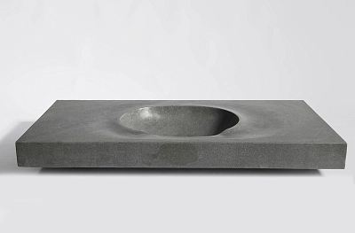 раковина со столешницей из речного камня 120х55х12